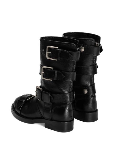 Dolce & Gabbana multiple-buckle leather boots - Black
