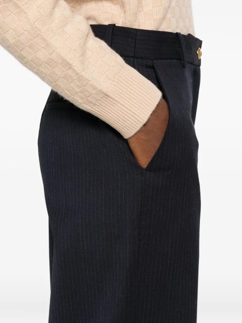 SANDRO pinstripe straight-leg trousers - Blue