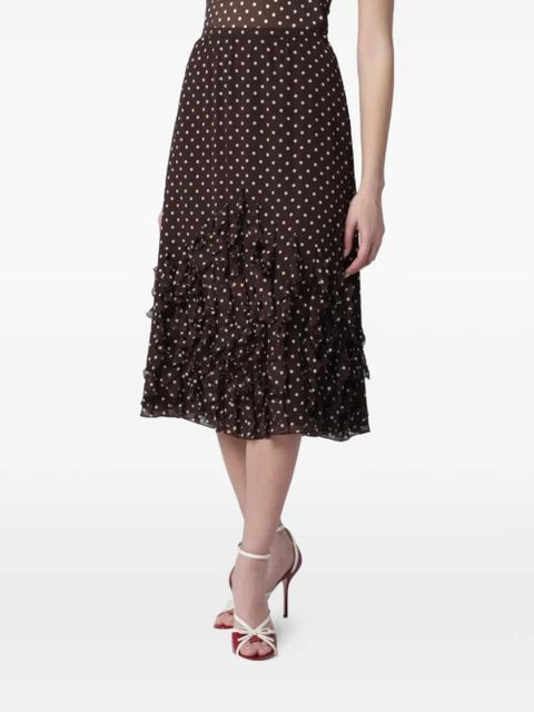 Valentino Garavani polka-dot ruffled skirt - Brown - zdjęcie produktu nr 2