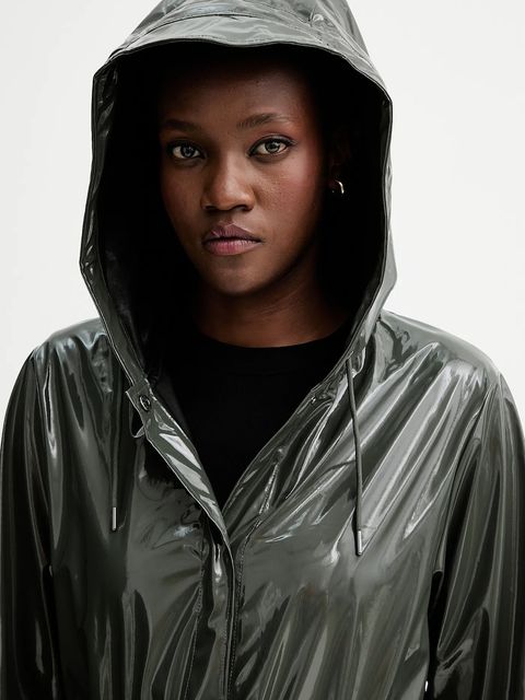 Rains kurtka 12040 A-Line Longer W Jacket kolor zielony przejściowa 12040