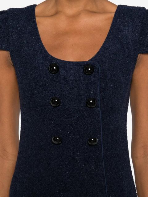 Self-Portrait buttoned mini dress - Blue