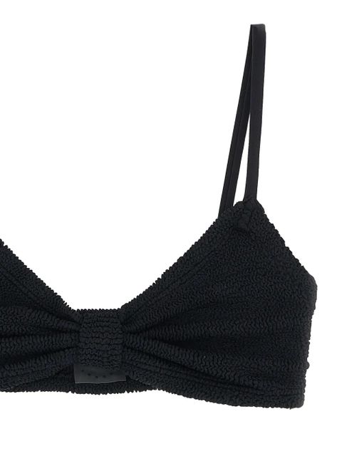 Hunza G Alicia crinkle bow-detail bikini set - Black