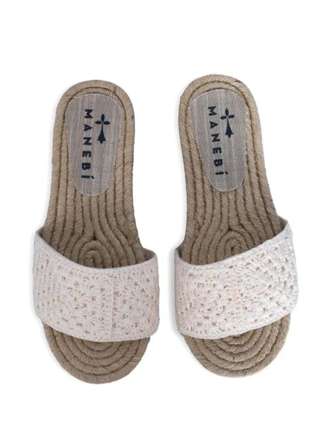 Manebi crochet slide sandals - Neutrals