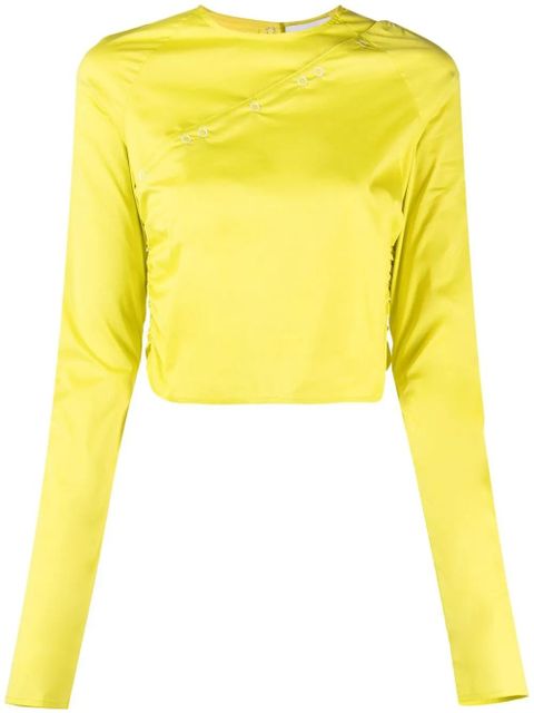 GANNI crew-neck long-sleeved blouse - Yellow - zdjęcie produktu nr 1