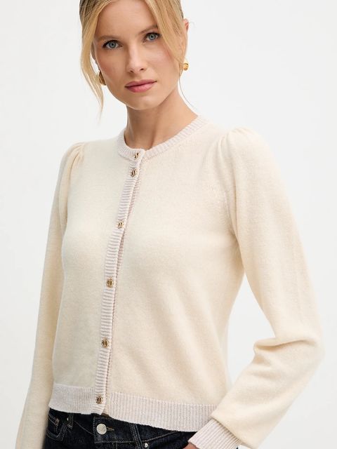 Twinset kardigan damski kolor beżowy 252TP3583