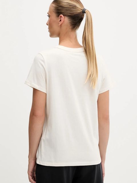 Dkny t-shirt bawełniany damski kolor beżowy DP5T1372