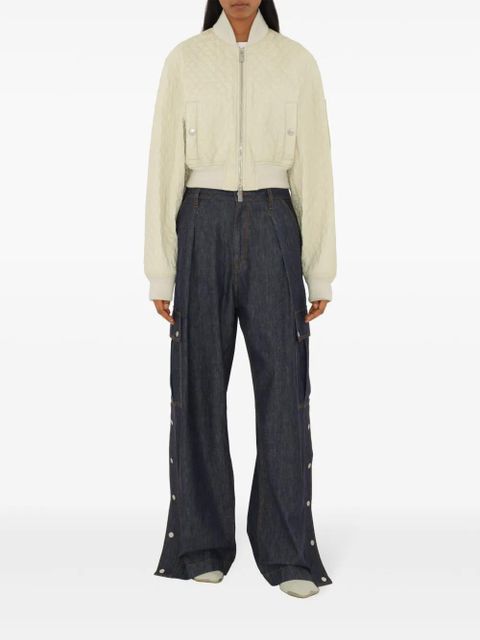 Burberry quilted cropped bomber jacket - Neutrals