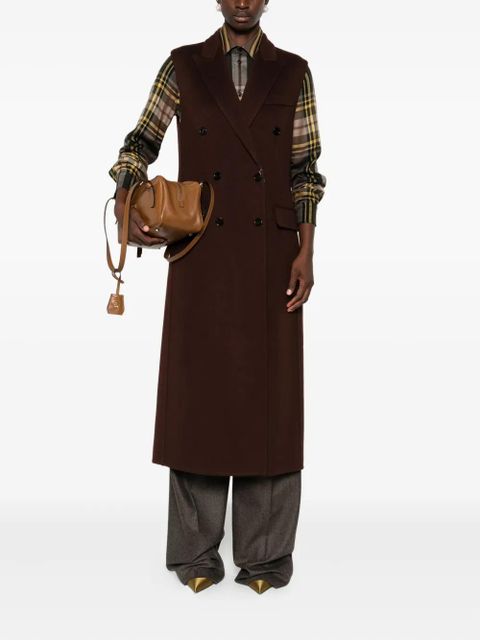 Gucci double-breasted sleeveless coat - Brown