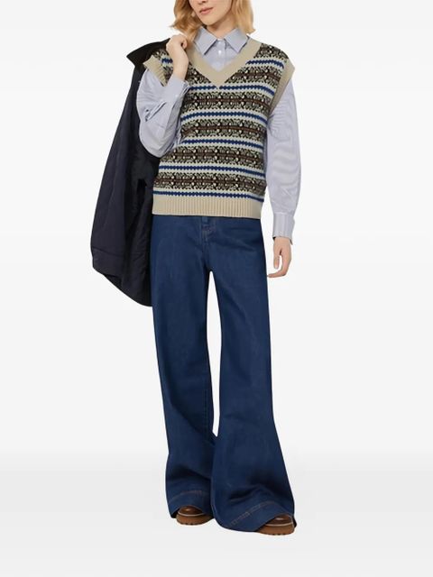 Weekend Max Mara Fleres V-neck patterned vest - Neutrals - zdjęcie produktu nr 2