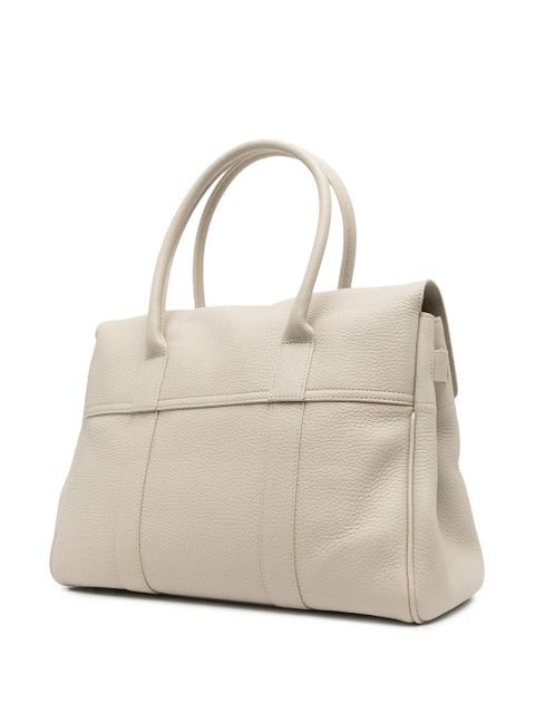 Mulberry pebbled-texture top-handle tote - White