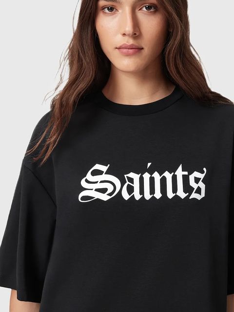 AllSaints t-shirt bawełniany SAINT damski kolor czarny W139JD