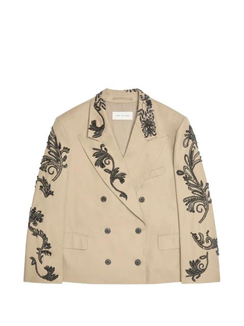 DRIES VAN NOTEN embroidered blazer - Neutrals - zdjęcie produktu nr 1
