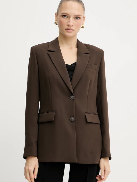 Guess marynarka THEOLINE kolor brązowy jednorzędowa gładka W5YN46 WGHC2 - zdjęcie produktu nr 1