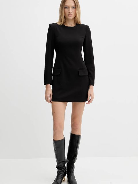 Armani Exchange sukienka z domieszką wełny kolor czarny mini dopasowana XW000661 AF16142