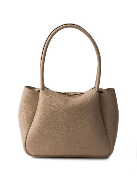 Prada small logo-lettering tote bag - Neutrals