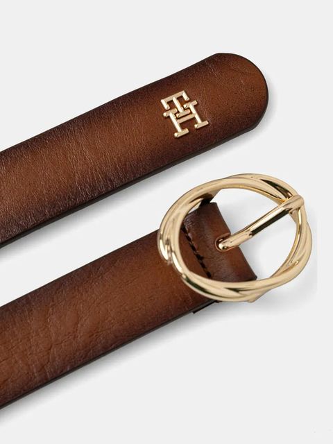 Tommy Hilfiger pasek skórzany damski kolor brązowy AW0AW17252 - zdjęcie produktu nr 2