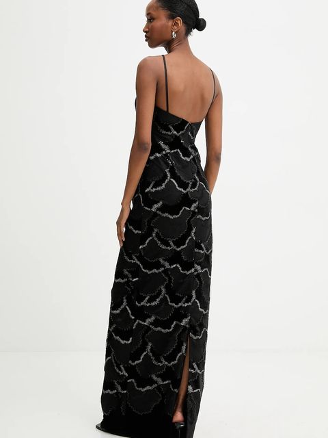 Answear.LAB sukienka kolor czarny maxi prosta