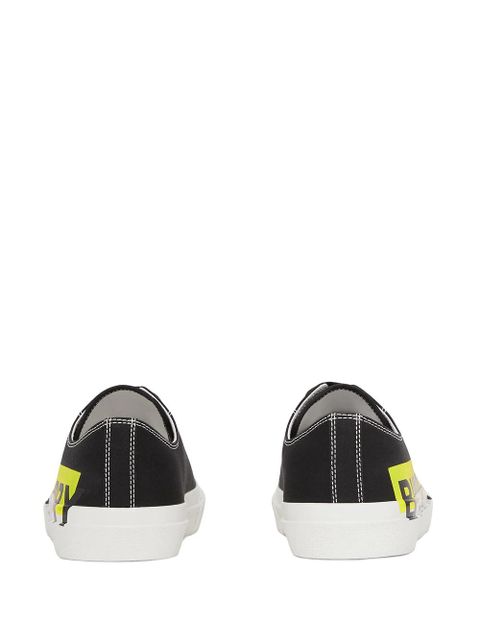 Burberry logo-print topstitched sneakers - Black - zdjęcie produktu nr 2