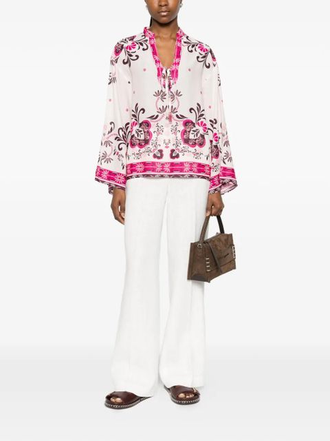 TWINSET floral-print tie-fastening blouse - Pink - zdjęcie produktu nr 2