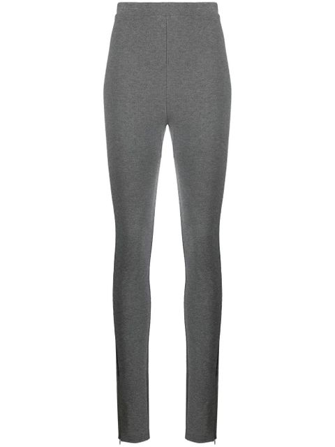 TOTEME ankle-zip high-waisted leggings - Grey