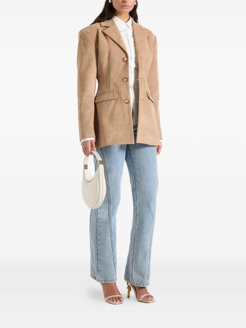 Manière De Voir Claire wide-shoulder marble-button blazer - Neutrals - zdjęcie produktu nr 2