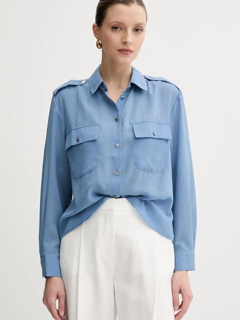 Morgan koszula CROKI damska kolor niebieski relaxed z kołnierzykiem klasycznym CROKI - zdjęcie produktu nr 1