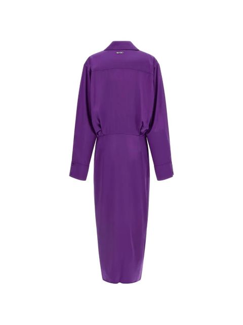 The Attico asymmetric button chemisier midi dress - Purple