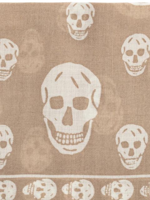 Alexander McQueen Skull-print scarf - Neutrals
