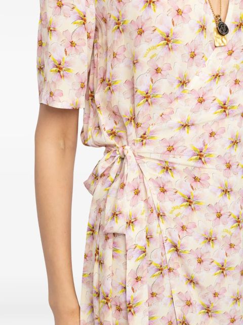 Zadig&Voltaire asymmetric floral midi dress - Neutrals