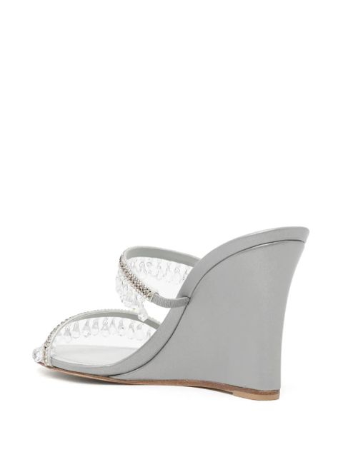 René Caovilla 80mm crystal-embellished sandals - Grey