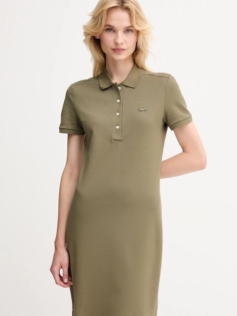 Lacoste sukienka kolor zielony mini prosta - zdjęcie produktu nr 1