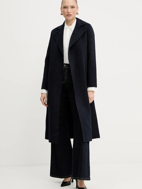 Silvian Heach płaszcz z wełną GOITIA kolor granatowy GPA25329CP - zdjęcie produktu nr 2