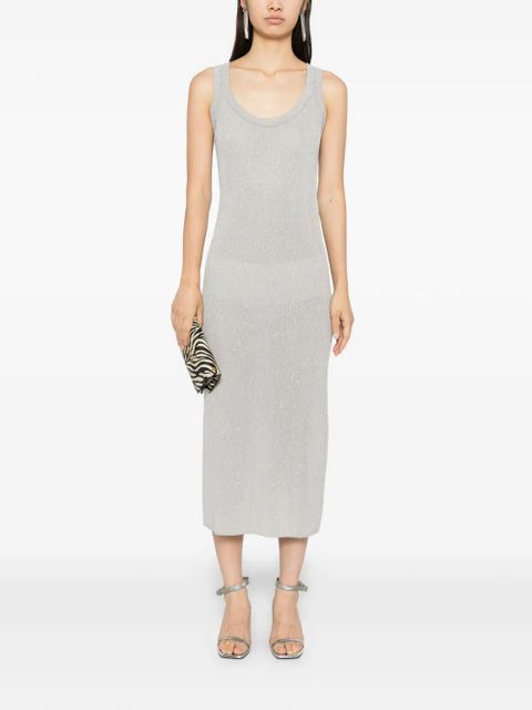 TOM FORD sequin-embellished ribbed dress - Grey
