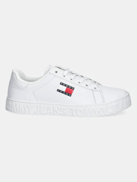 Tommy Jeans sneakersy skórzane TJW LOGO SNEAKER ESS kolor biały EN0EN02703