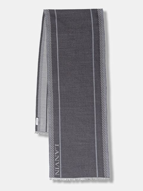 Lanvin szalik z dodatkiem wełny damski kolor szary 710009280 - zdjęcie produktu nr 1