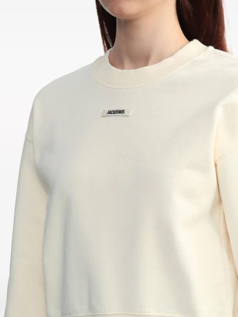 Jacquemus logo-appliqué cotton sweatshirt - Neutrals