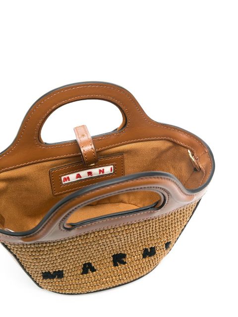 Marni Tropicalia logo-embroidered tote bag - Brown
