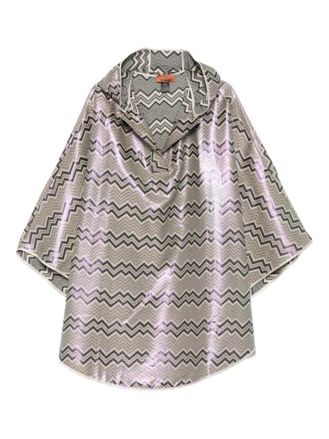Missoni hood chevron-pattern cape - Green - zdjęcie produktu nr 1