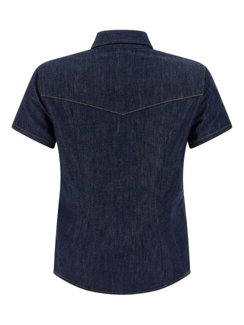 KHAITE snap button cotton denim shirt - Blue - zdjęcie produktu nr 2