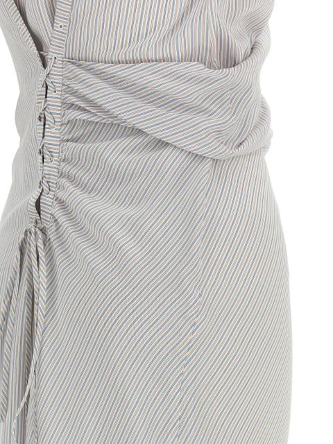Alexander McQueen striped draped-design dress - White
