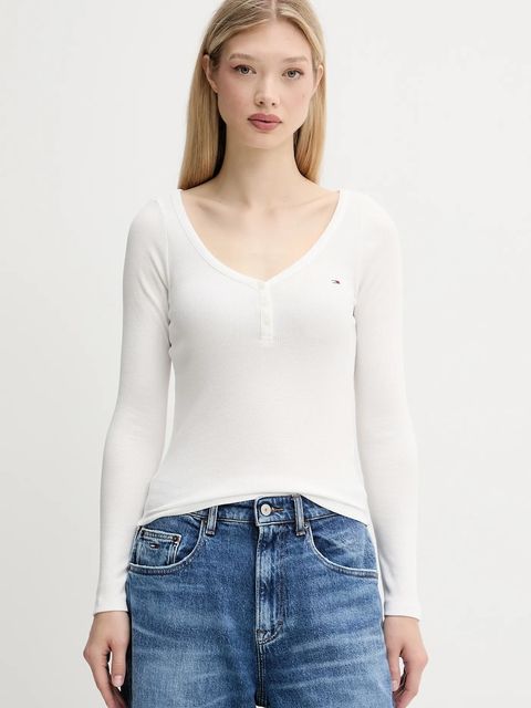 Tommy Jeans longsleeve kolor biały DW0DW20903 - zdjęcie produktu nr 1