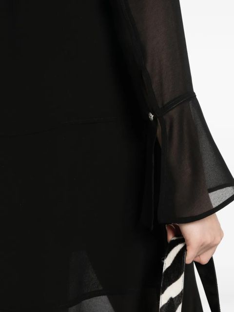 PINKO Georgette button front tie dress - Black