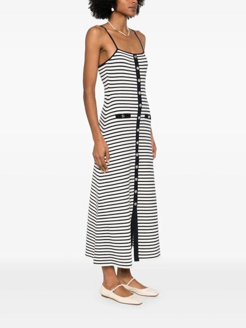 Maje striped midi dress - White
