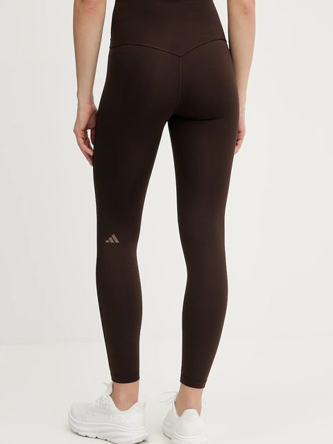 adidas Performance legginsy treningowe damskie kolor brązowy gładkie KT3284
