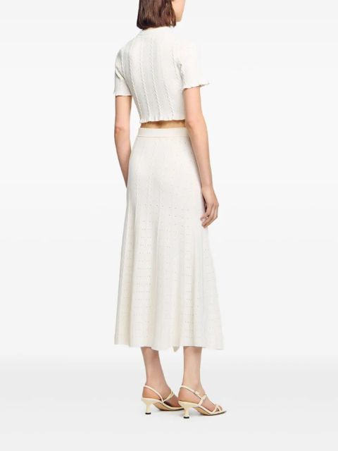 SANDRO cable-knit cardigan - Neutrals