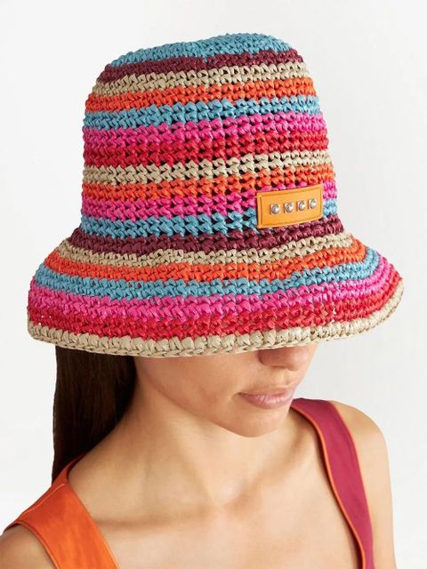 ETRO crochet striped bucket hat - Multicolour
