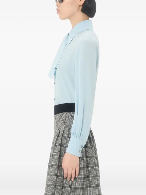 Valentino Garavani Crepe De Chine scarf-detail shirt - Blue