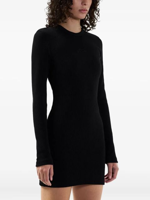 GCDS logo ribbed mini dress - Black