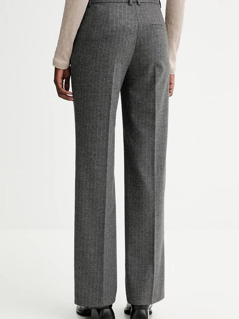 Marc O'Polo spodnie z dodatkiem wełny damskie kolor szary proste high waist 510023710199