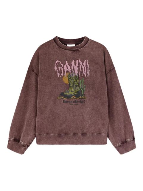 GANNI graphic-print sweatshirt - Brown - zdjęcie produktu nr 1
